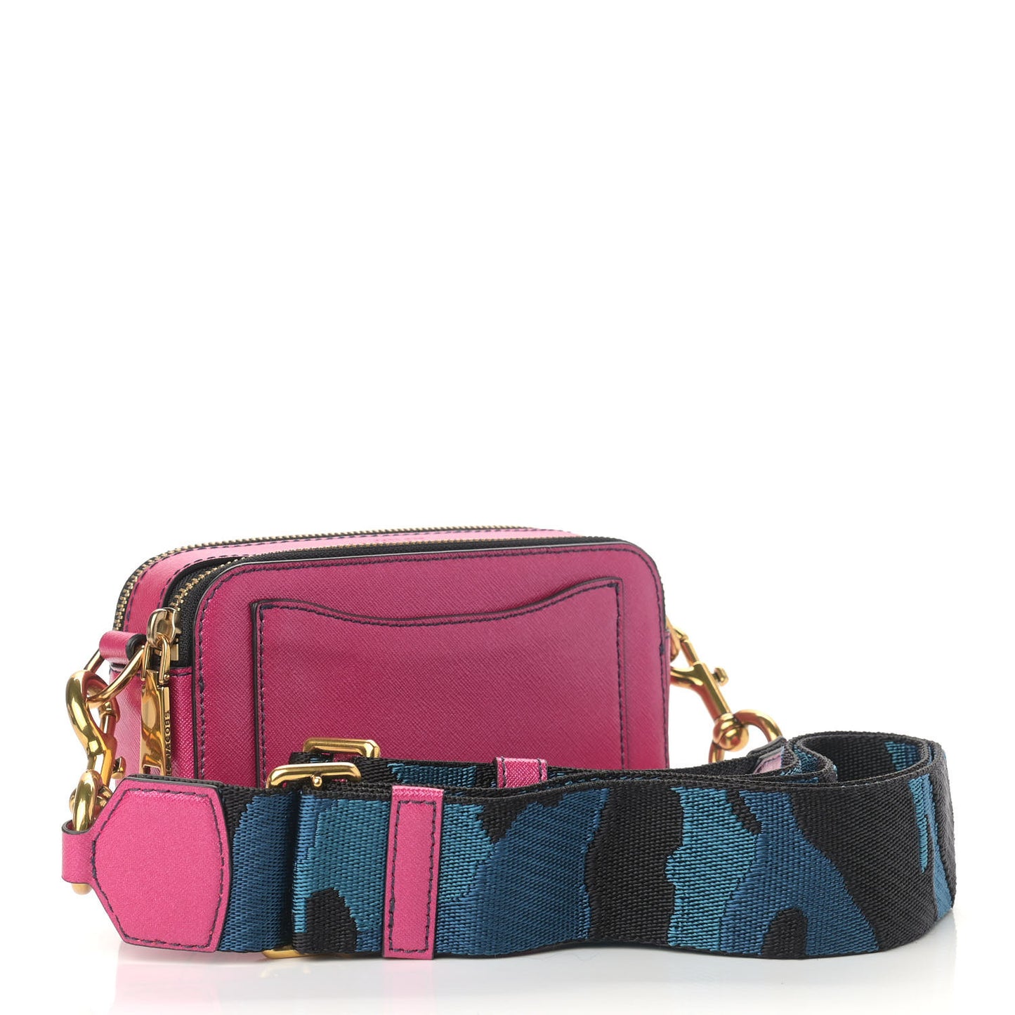 Calfskin Glitter Small Snapshot Camera Bag Pink Multicolor