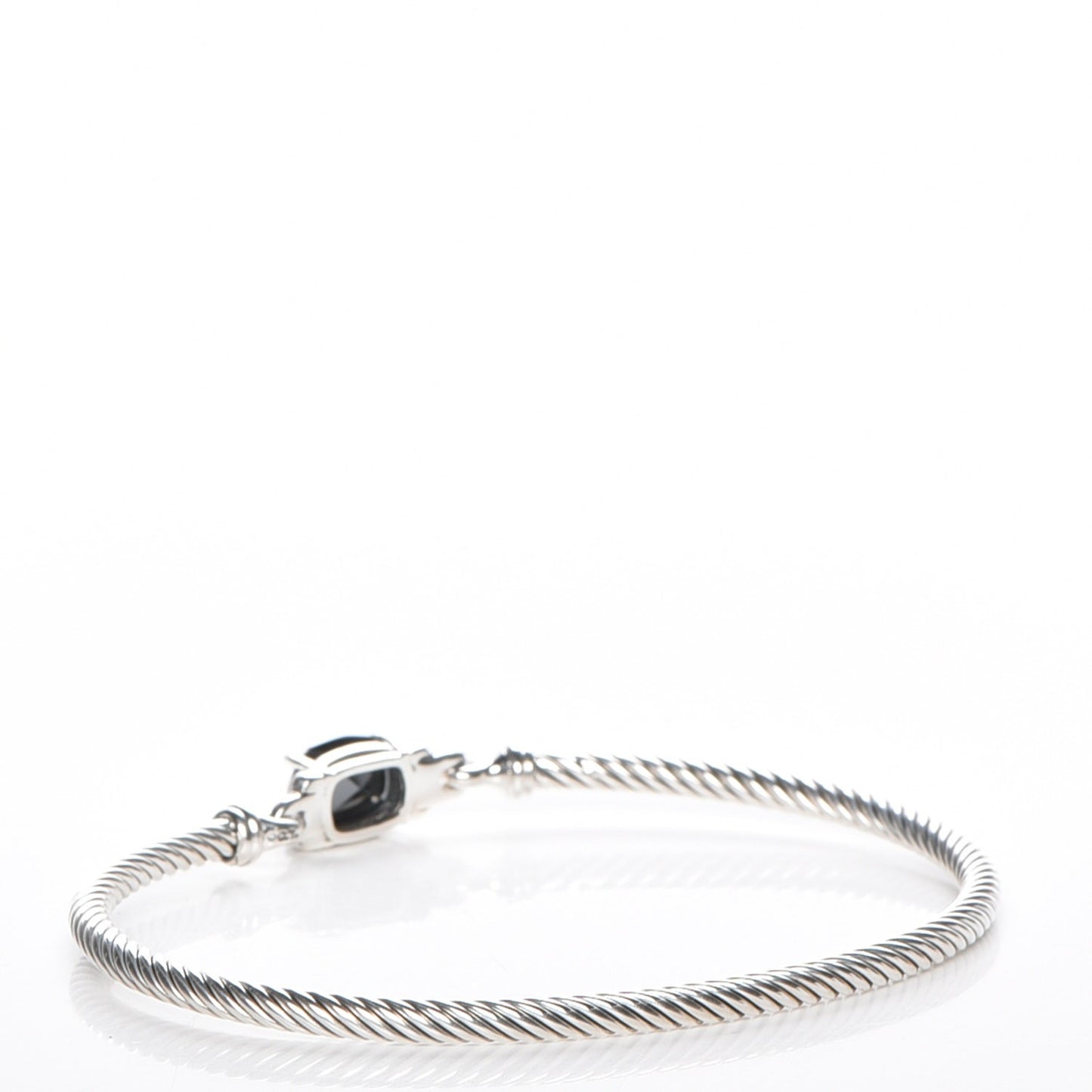 Sterling Silver Diamond Hematite 3mm Petite Wheaton Bracelet