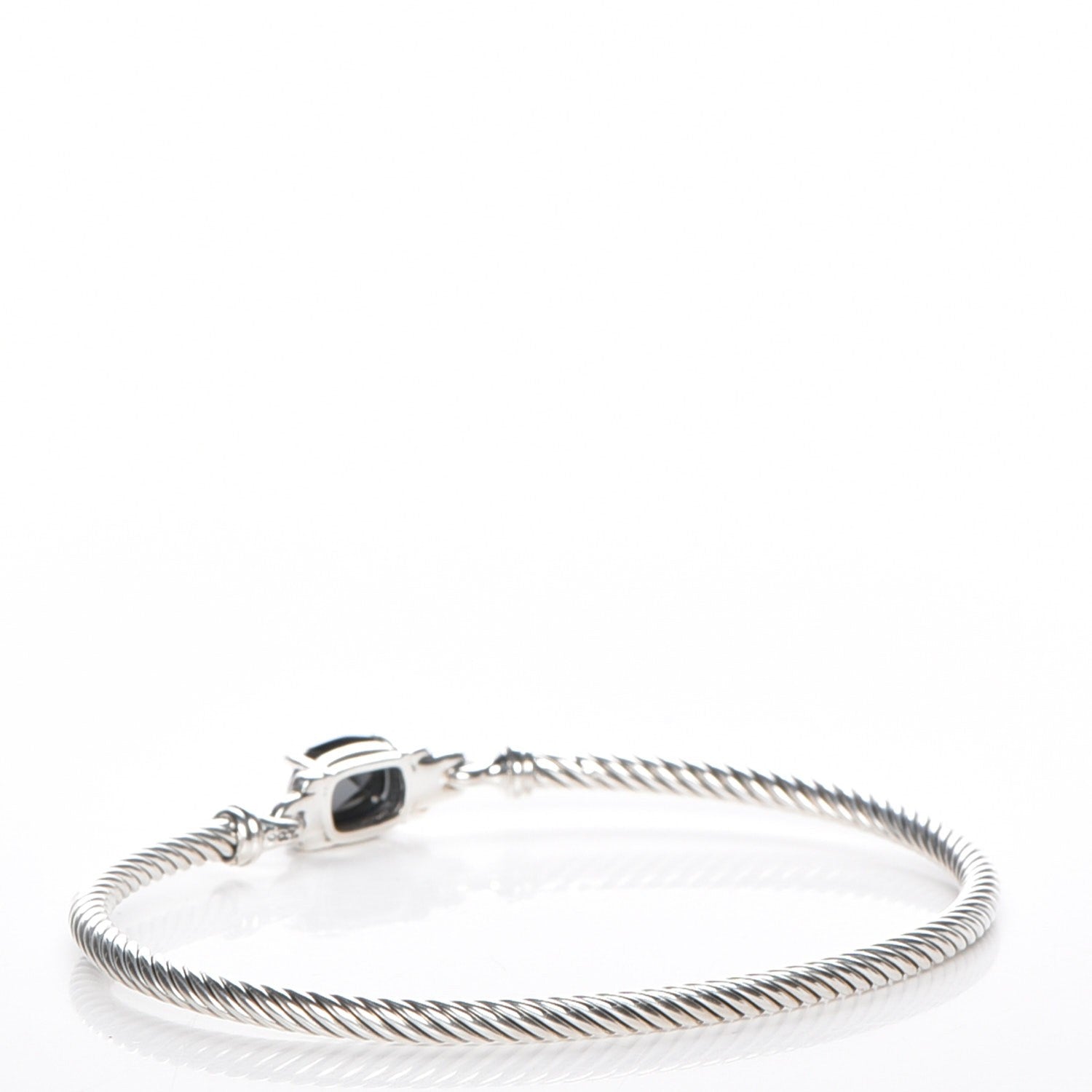 David Yurman Sterling Silver Diamond Hematite 3mm Petite Wheaton Bracelet 3 of 6