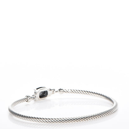 David Yurman Sterling Silver Diamond Hematite 3mm Petite Wheaton Bracelet 3 of 6
