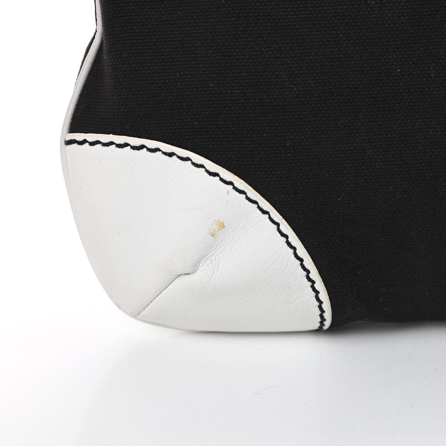 Lambskin Canvas CC Small Olsen Chain Shoulder Bag White Black