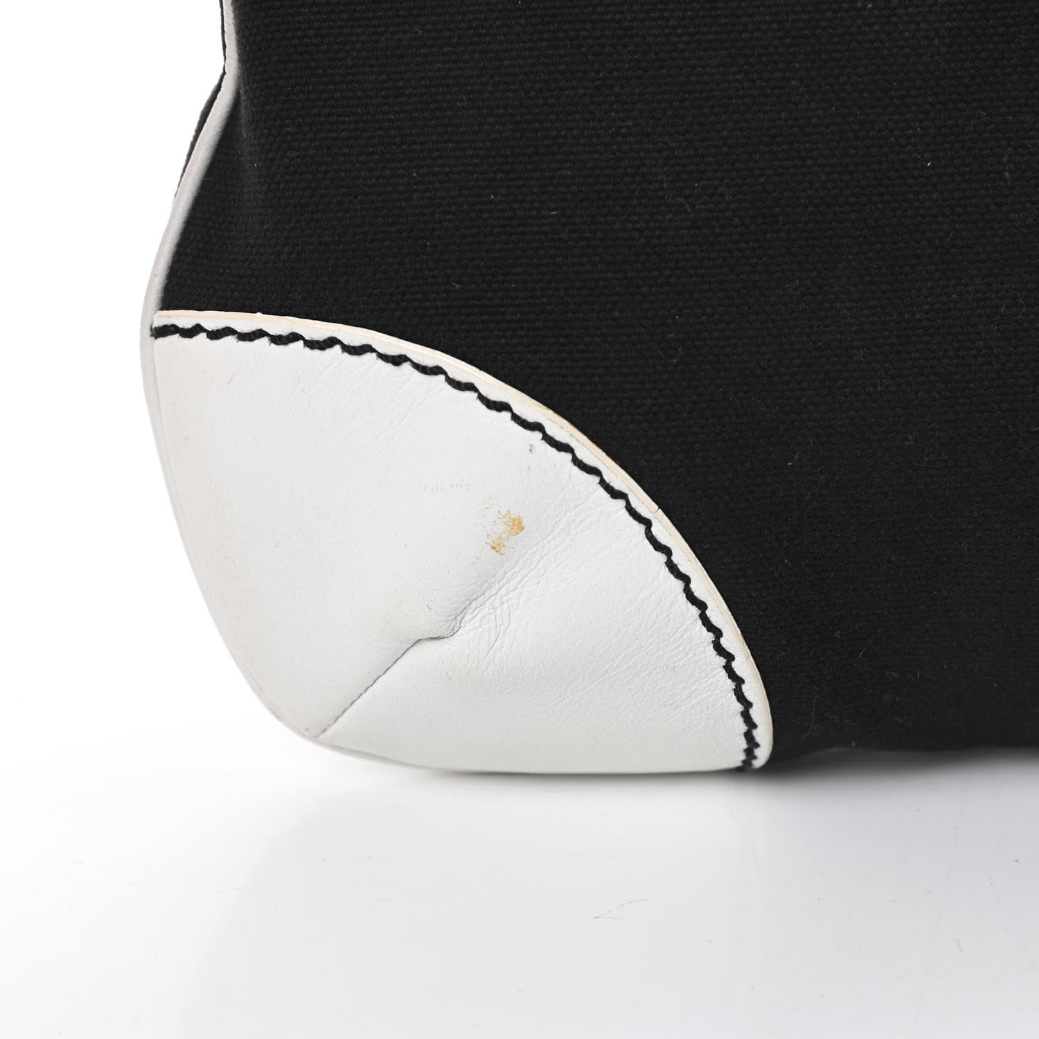 Chanel Lambskin Canvas CC Small Olsen Chain Shoulder Bag White Black 11 of 12