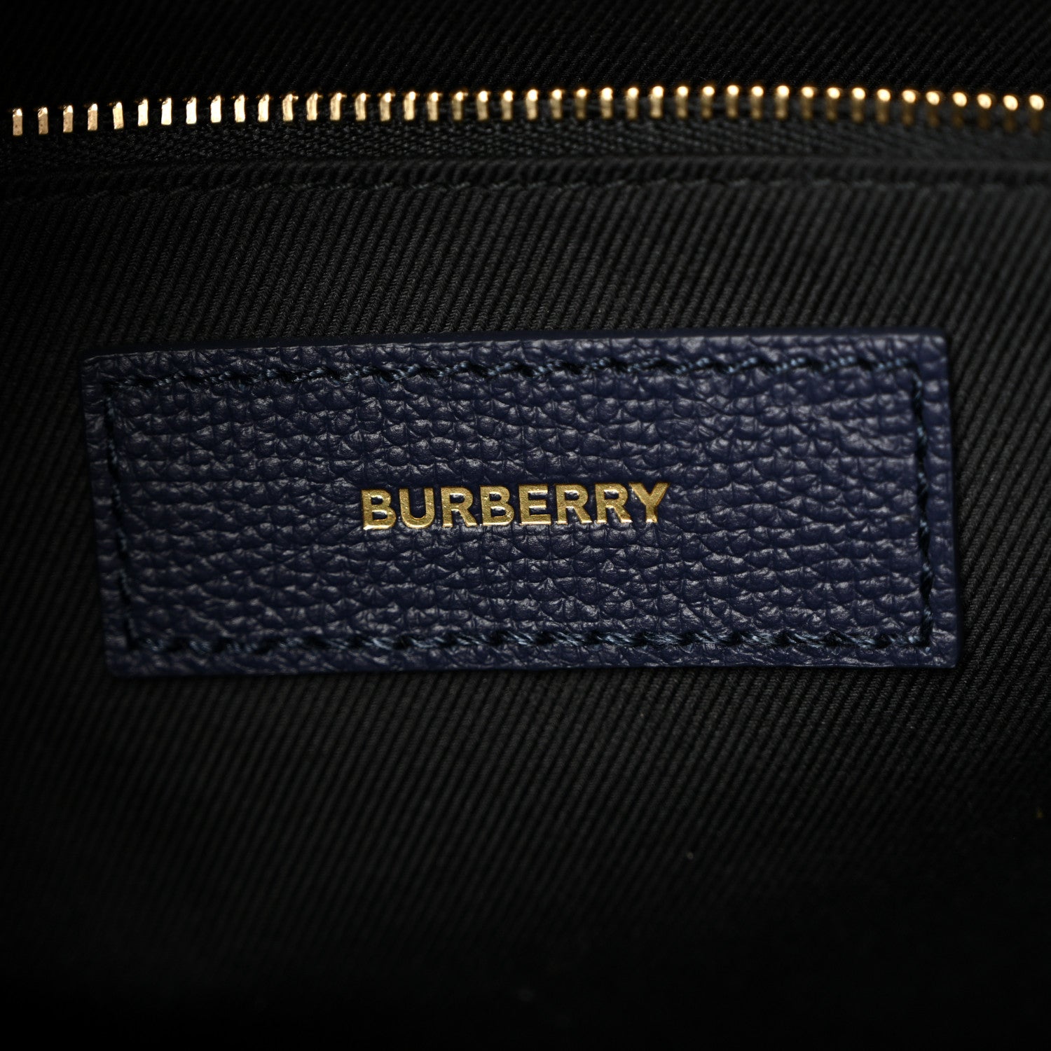 Burberry Derby Calfskin Vintage Check Medium Banner Tote Regency Blue 6 of 9
