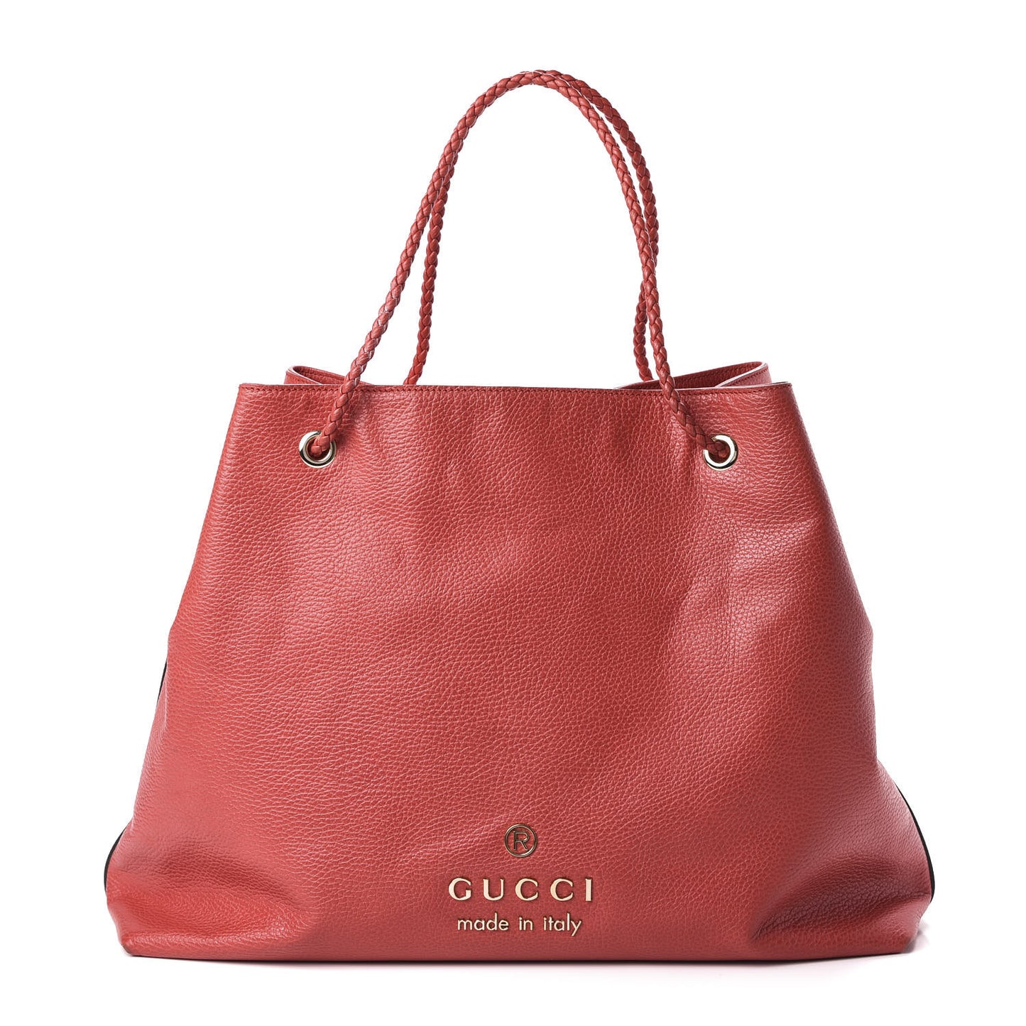 Calfskin Large Gifford Braided Handle Tote Sporting Red