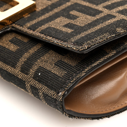 Fendi Fabric Jacquard FF 1974 Continental Wallet On Chain Tobacco Moro 10 of 10