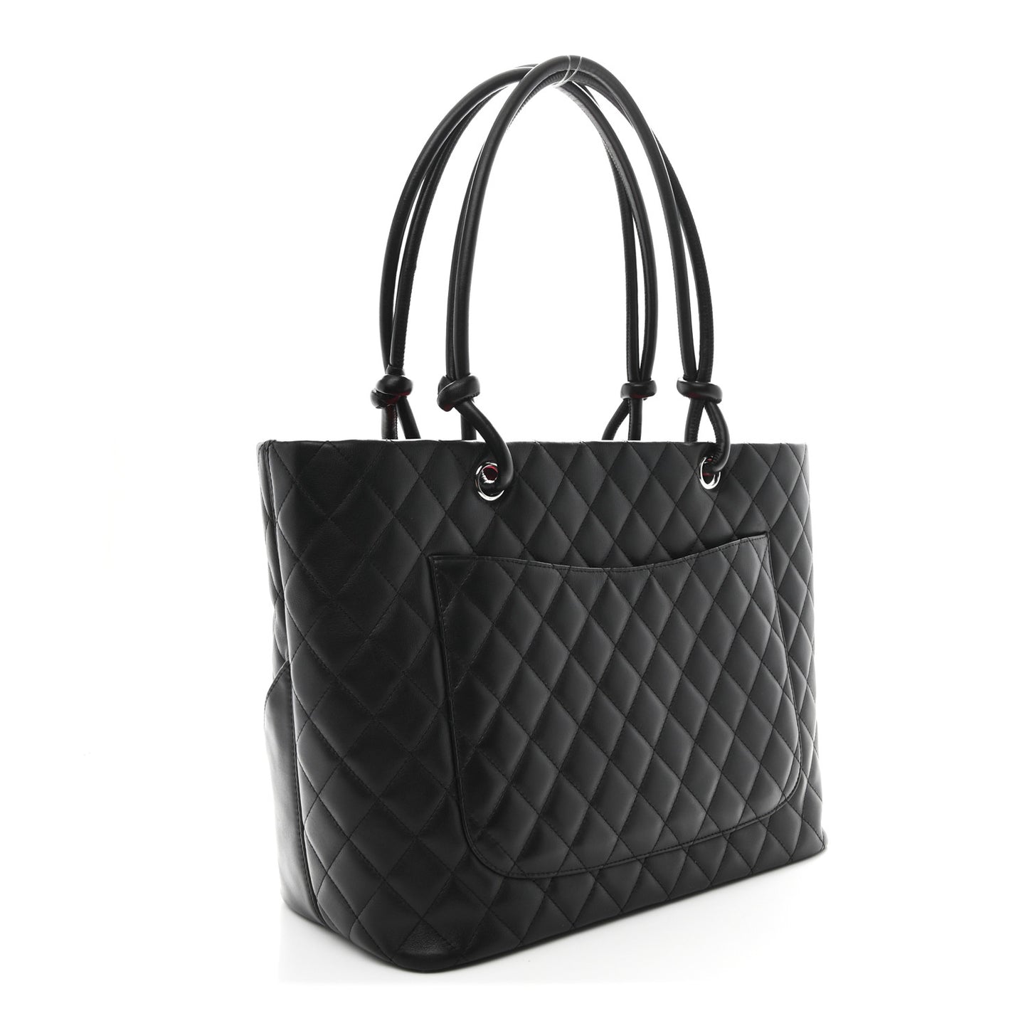 Calfskin Quilted Large Cambon Tote Black