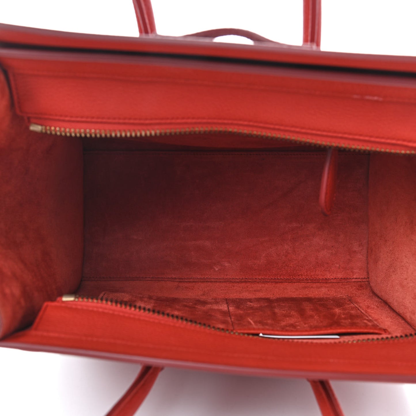 Drummed Calfskin Micro Luggage Fox Red