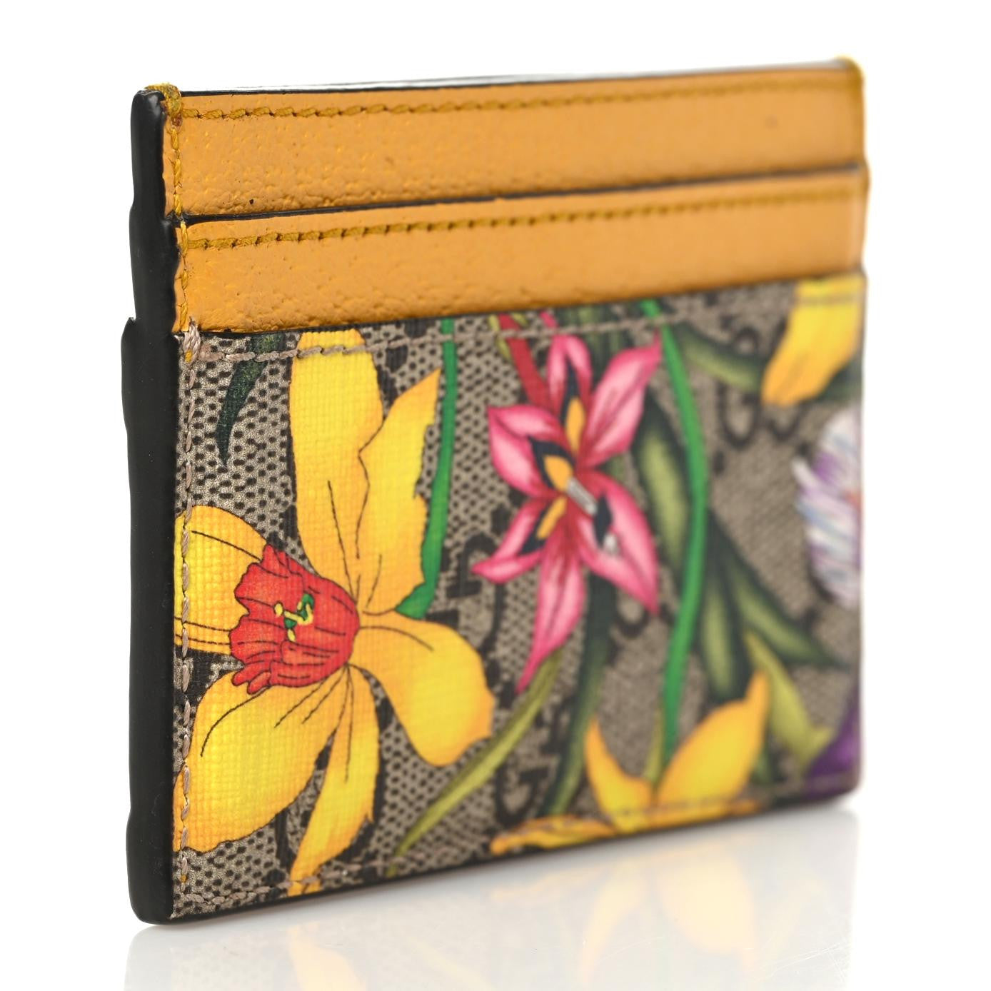 Gucci GG Supreme Monogram Flora Web Ophidia Card Holder Beige Multicolor Crop 3 of 6