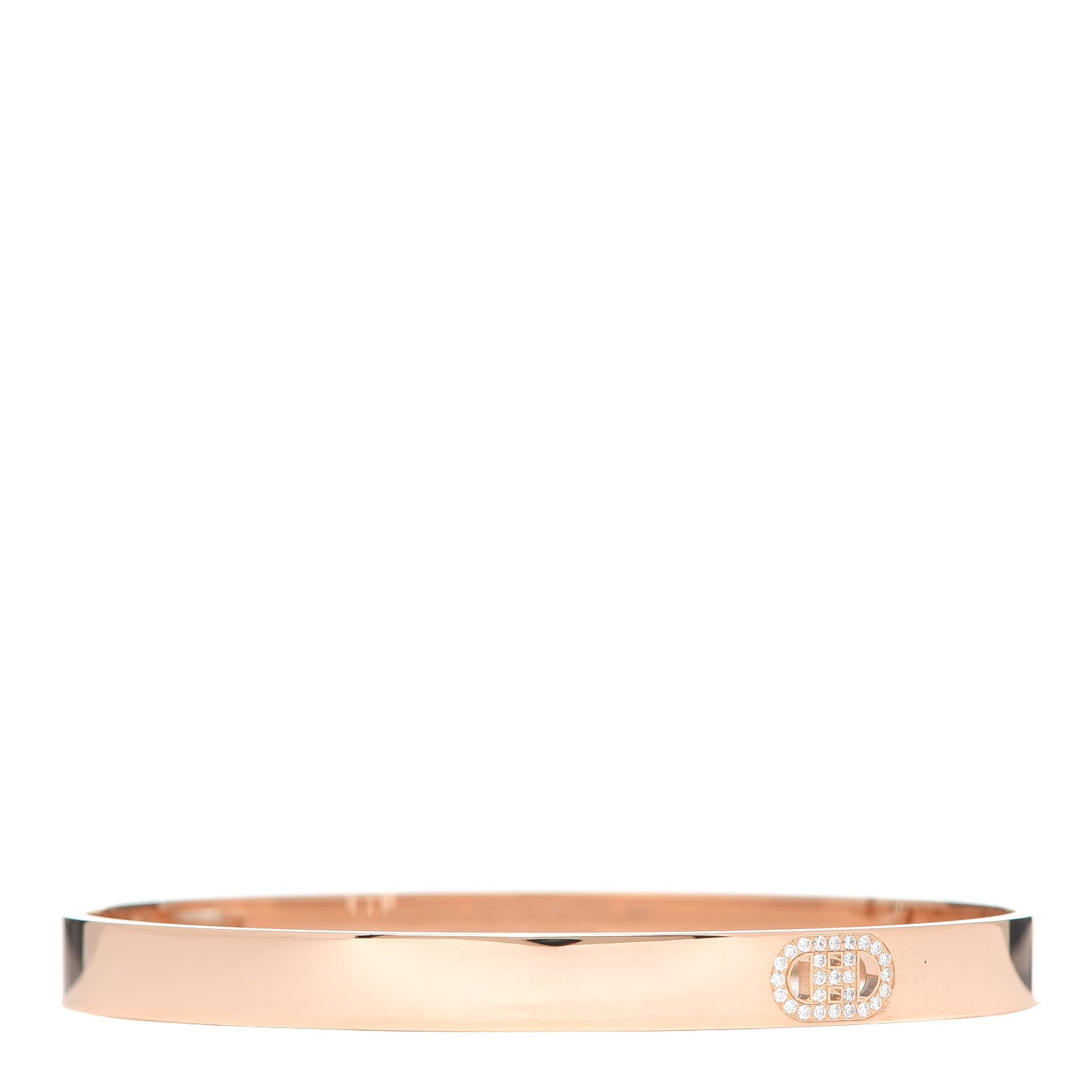 Hermes 18K Rose Gold Diamond PM H D'Ancre Bracelet SH 1 of 5