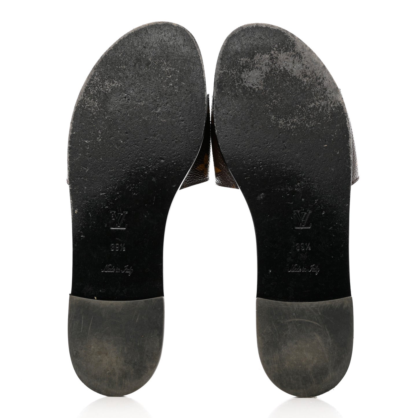 Patent Monogram Lock It Flat Mule 39.5 Black