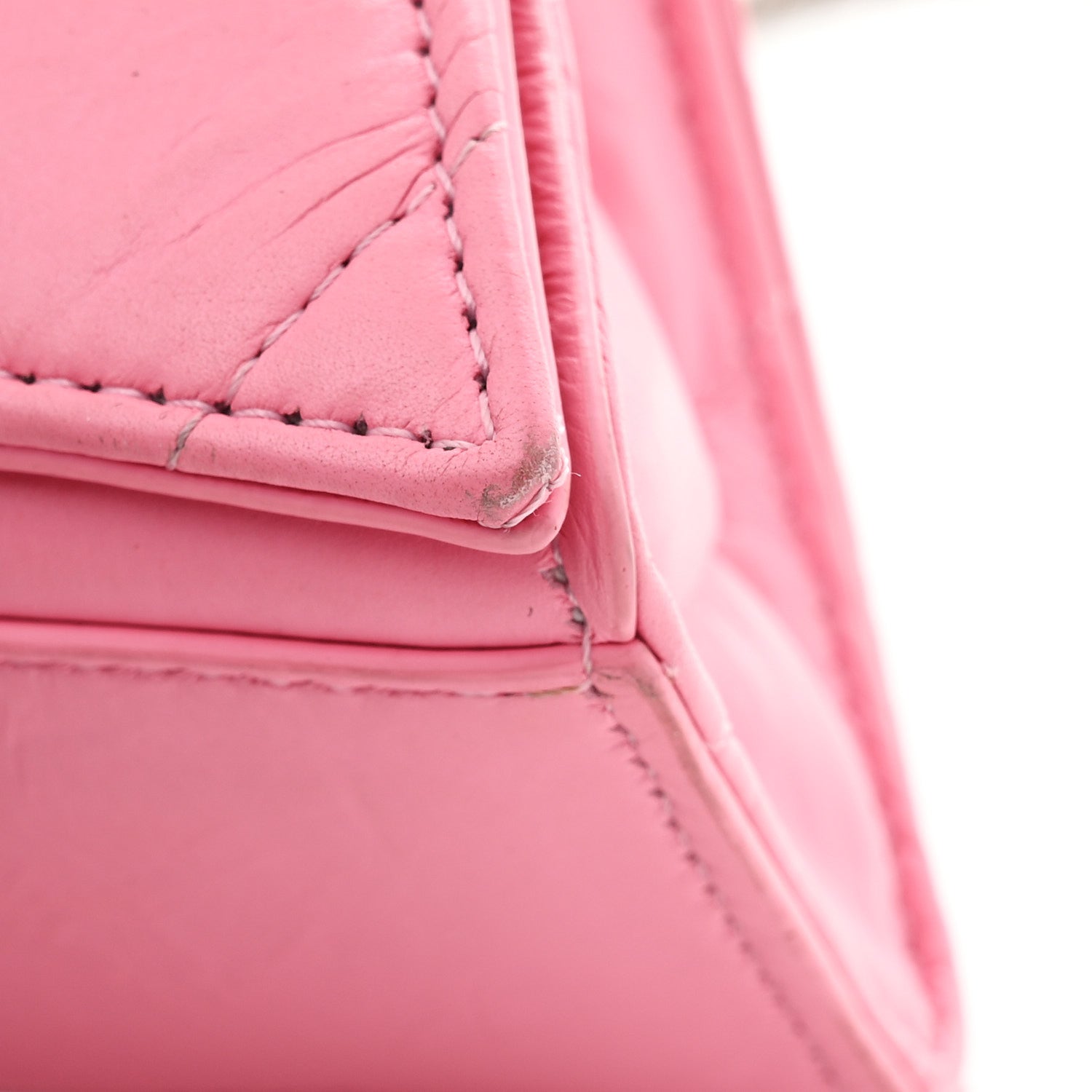 Balenciaga Crushed Calfskin Quilted Small Crush Chain Bag Sweet Pink 14 of 15