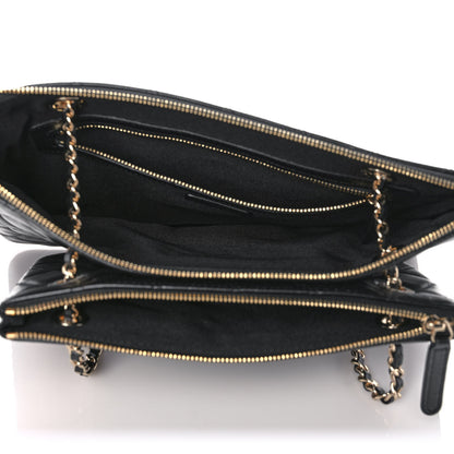Chanel Shiny Lambskin Quilted Medium Double Case With Strap Black 4 of 10
