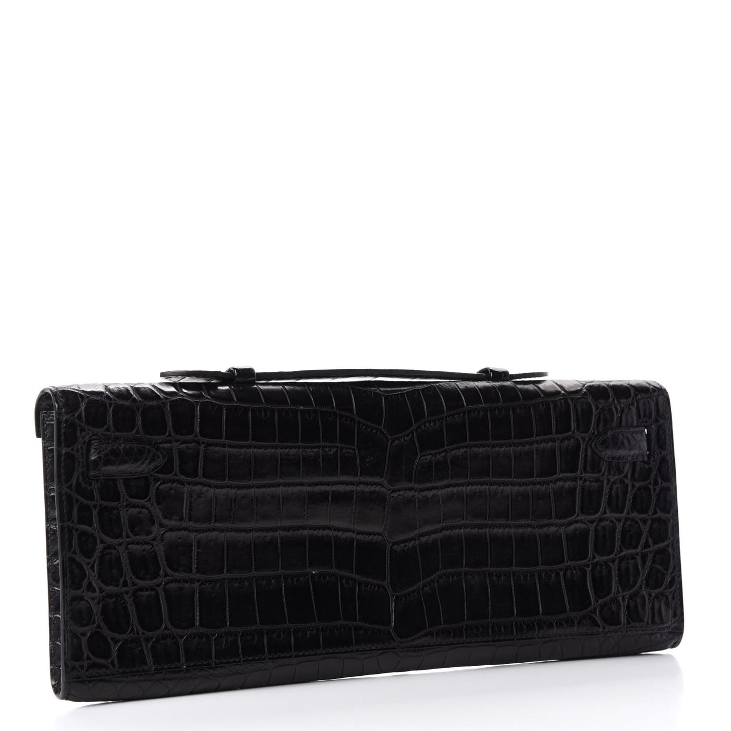 Matte Niloticus Crocodile Kelly Cut Pochette So Black