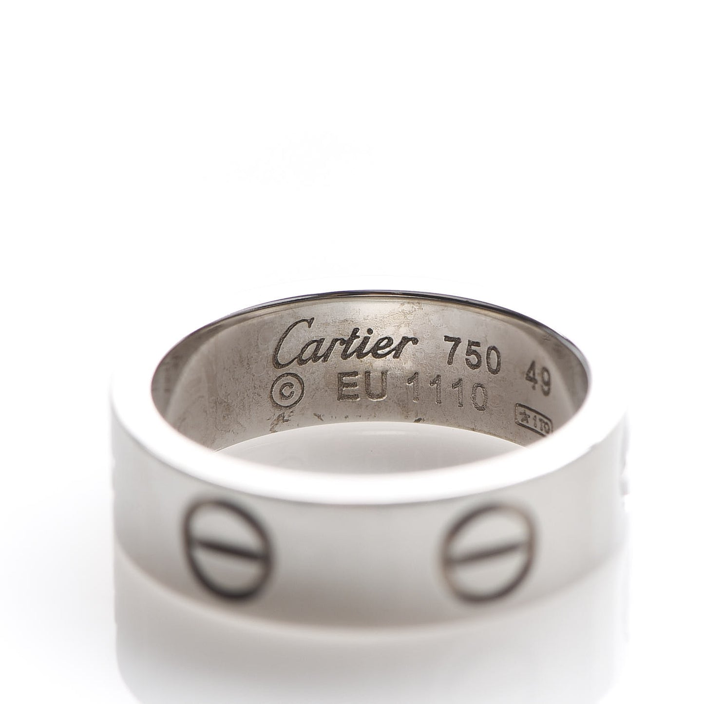 18K White Gold 5.5mm LOVE Ring 49 5
