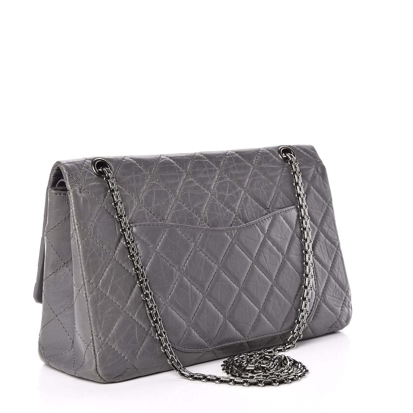 Aged Calfskin Quilted 2.55 Reissue 227 Flap Grey