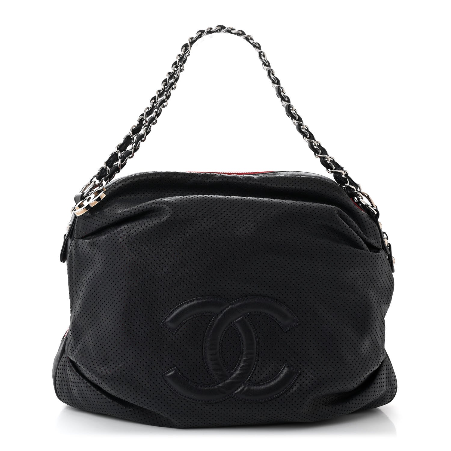 Chanel Lambskin Perforated Baseball Spirit Ligne Bag Navy 1 of 11