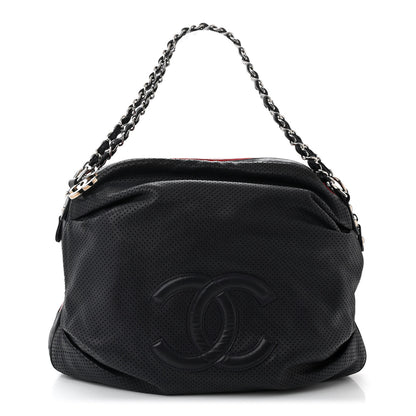 Chanel Lambskin Perforated Baseball Spirit Ligne Bag Navy 1 of 11