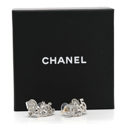 Chanel Crystal Star 5 CC Earrings Silver 5 of 5