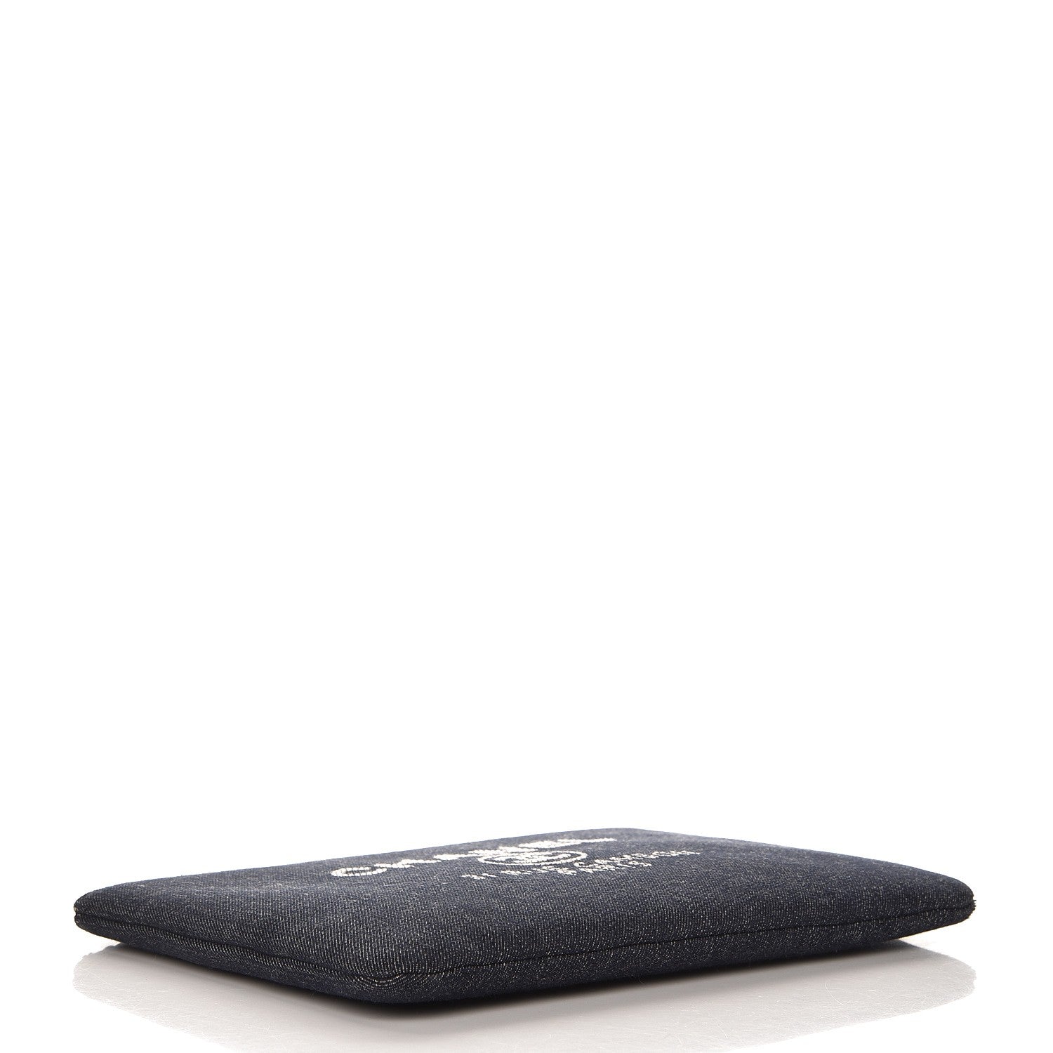 Chanel Denim Large Deauville Pouch Dark Blue 4 of 7