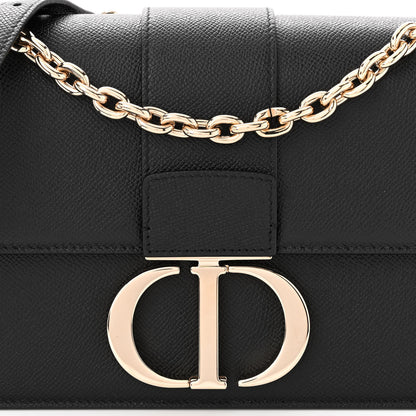 Christian Dior Grained Calfskin Embossed 30 Montaigne Chain Flap Bag Black 8 of 10