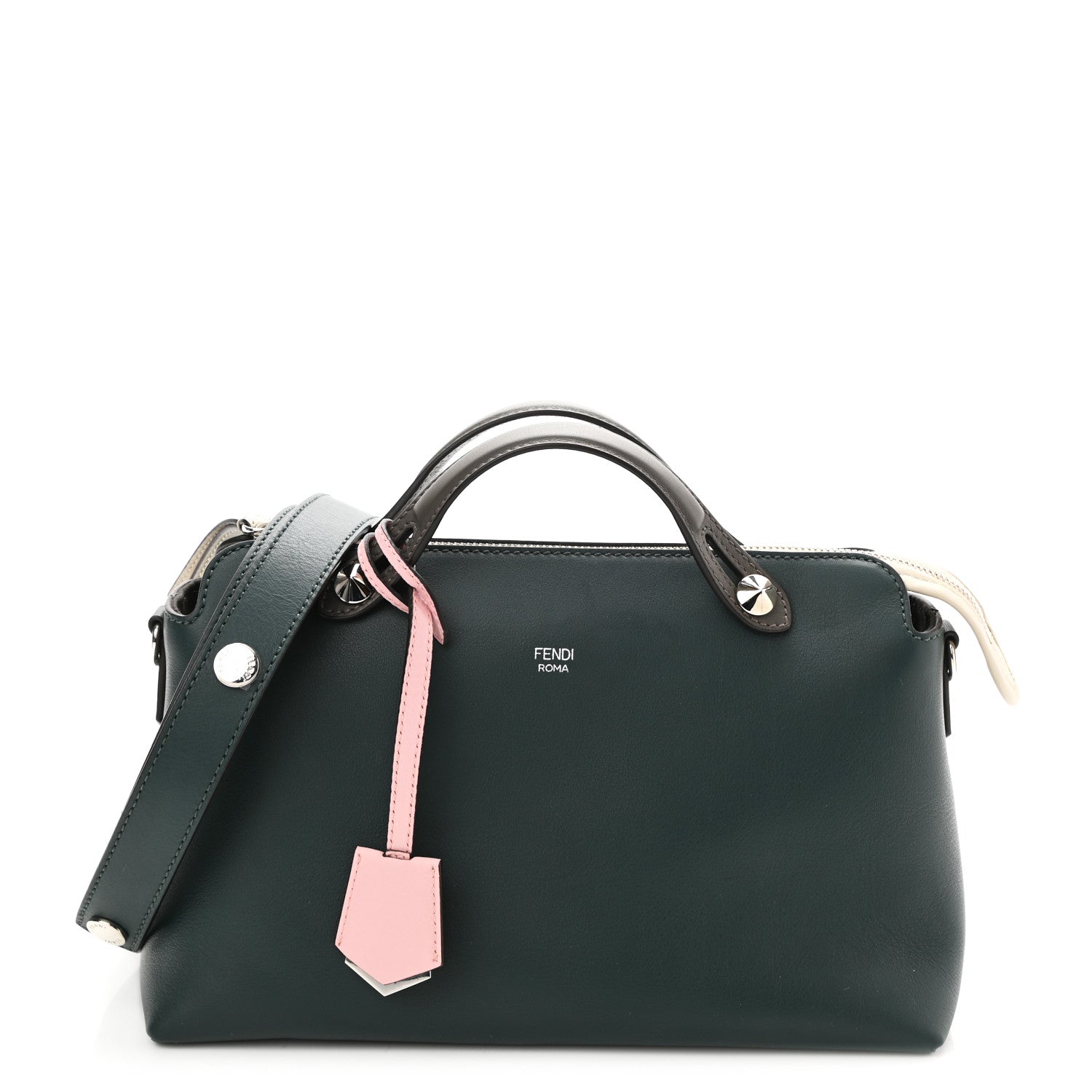 Fendi Vitello Dolce 4 Color Medium By The Way Boston Bag Verde Inglese Multicolor 1 of 10