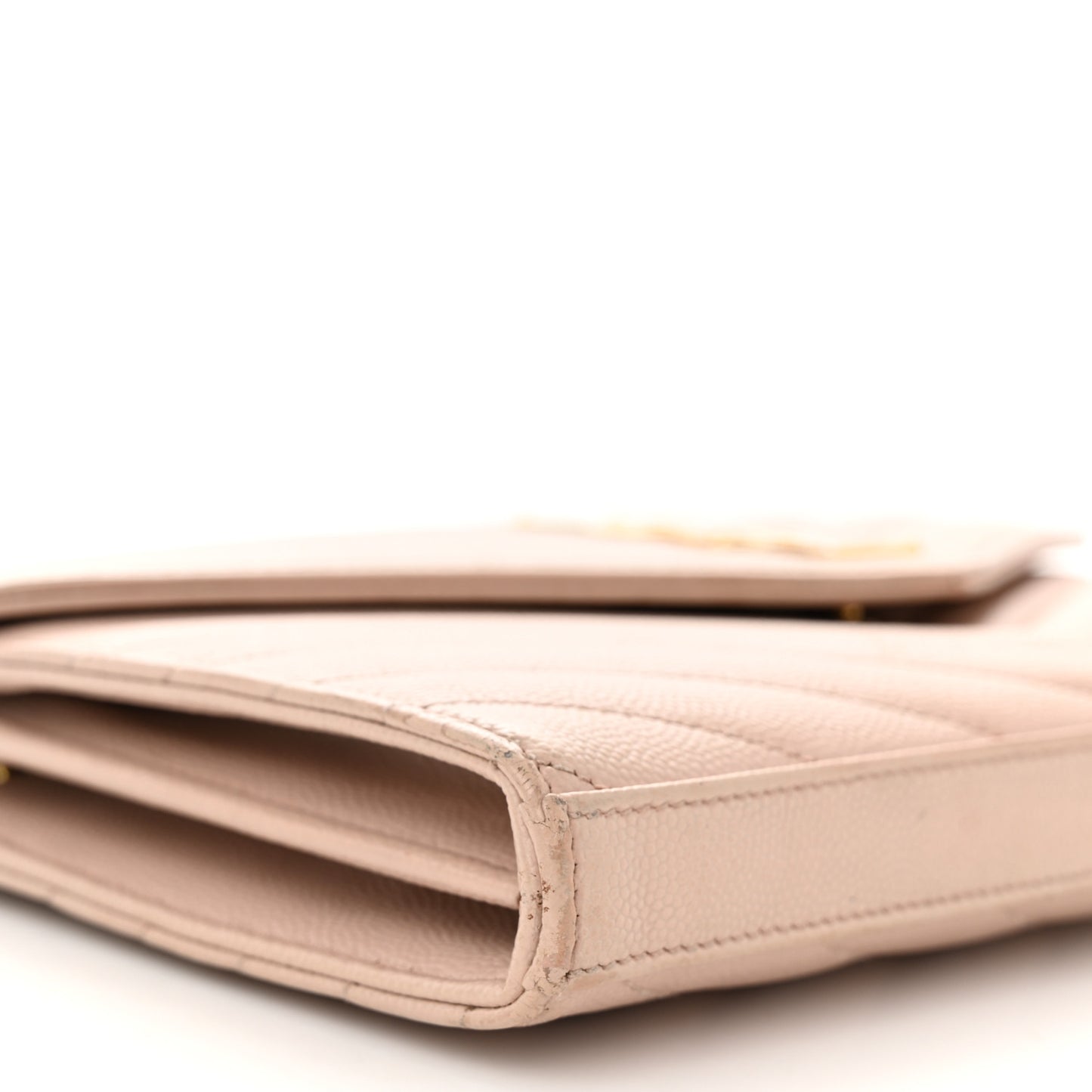 Grain De Poudre Matelasse Chevron Monogram Chain Wallet