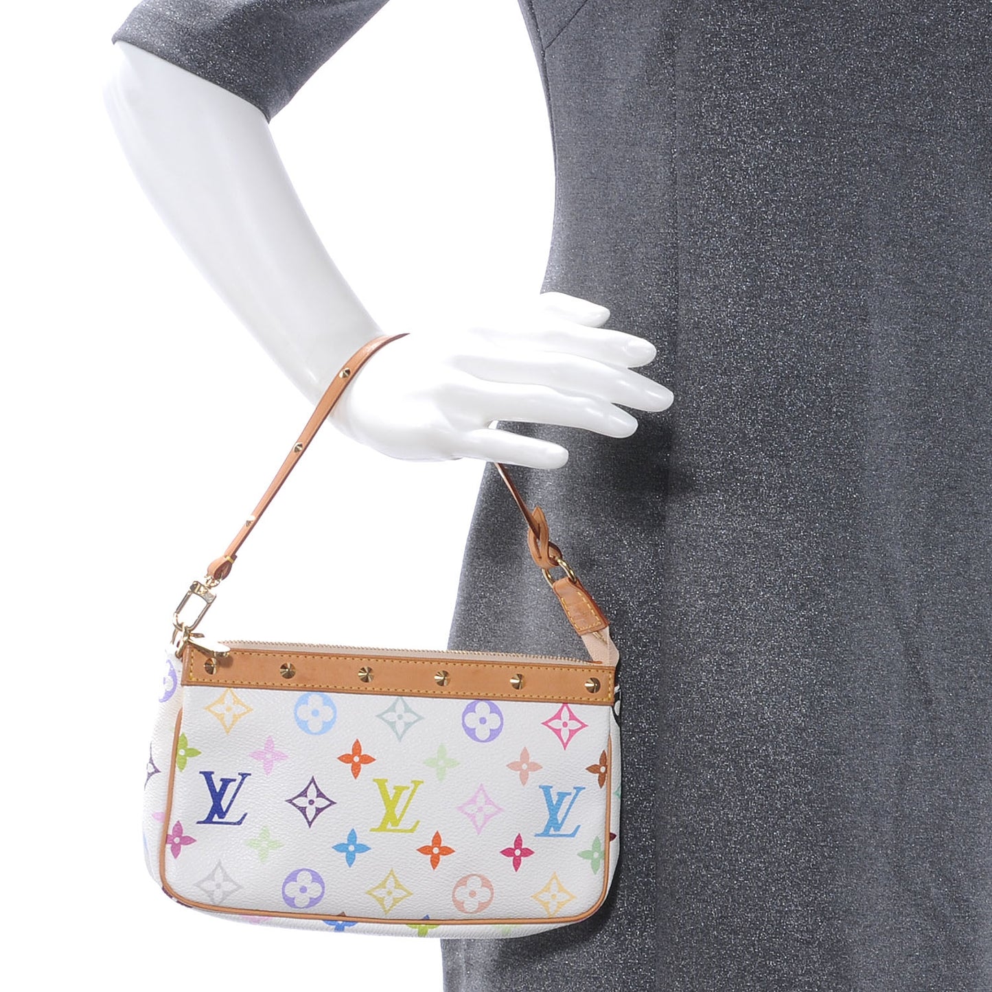 Monogram Multicolor Pochette Accessories White