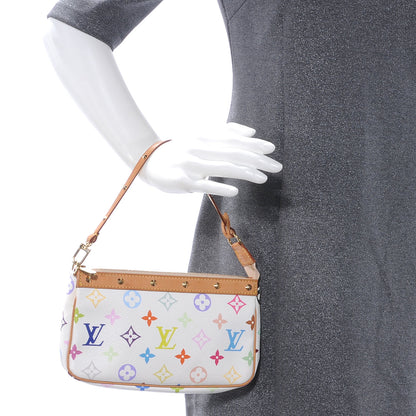 Louis Vuitton Monogram Multicolor Pochette Accessories White 2 of 7