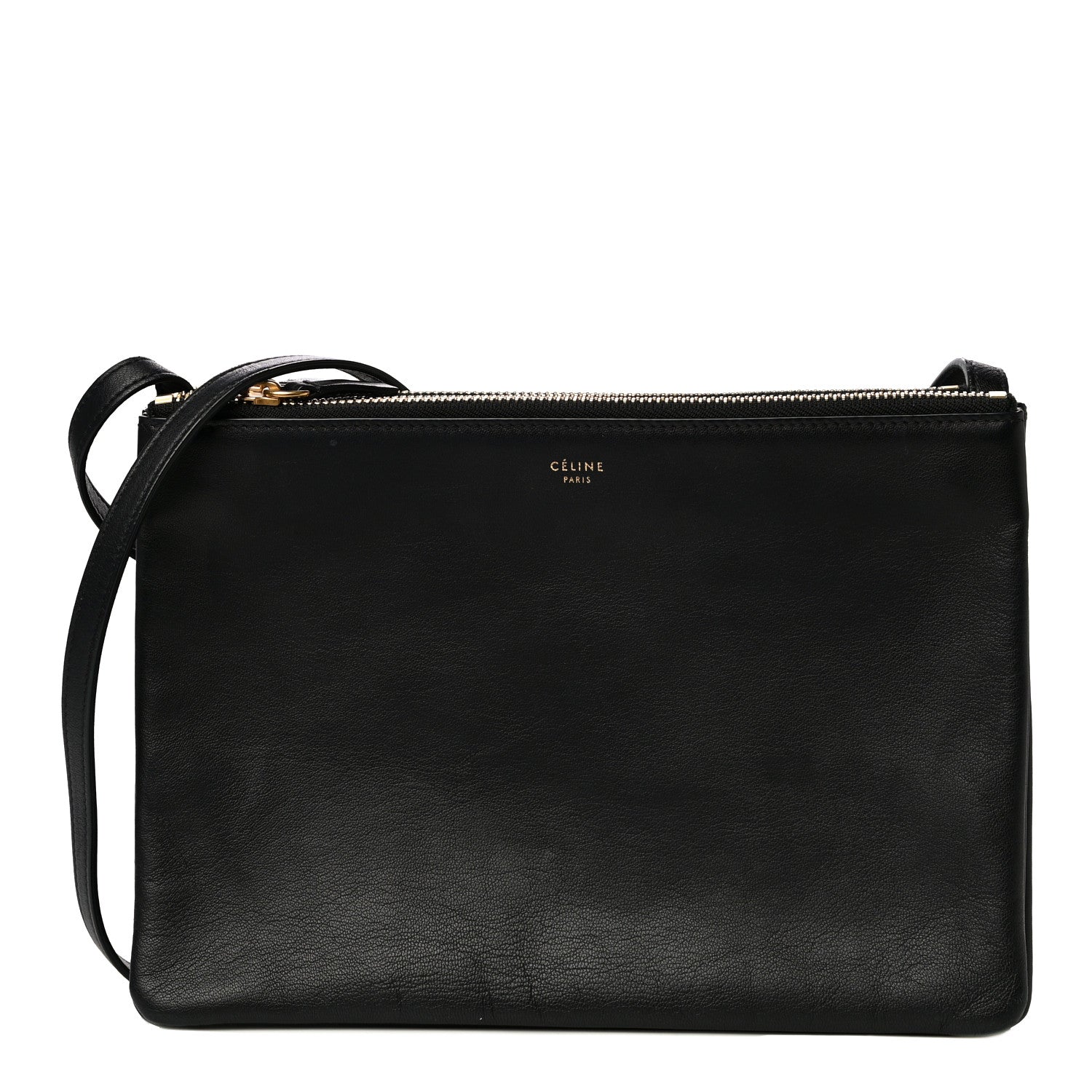 Celine Lambskin Large Trio Crossbody Bag Black 1 of 17