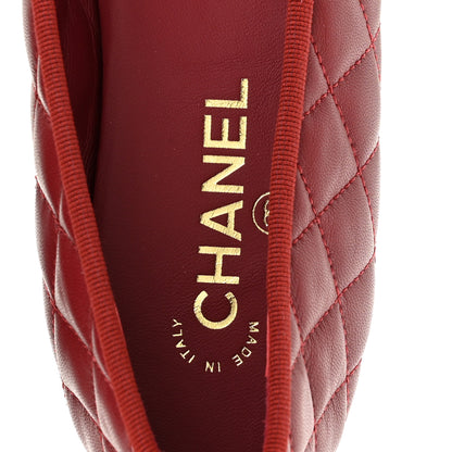 Chanel Lambskin Quilted CC Cap Toe Ballerina Flats 42 Burgundy Black 7 of 10