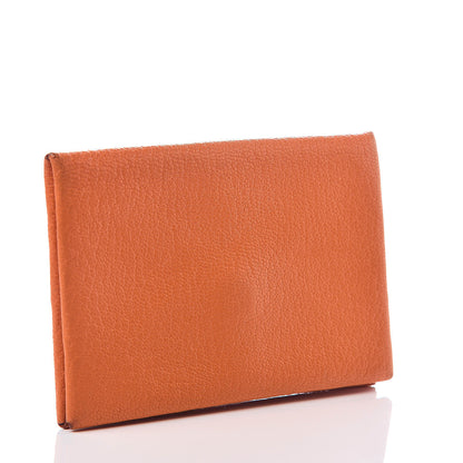 Hermes Chevre Mysore Calvi Card Case Orange 2 of 5