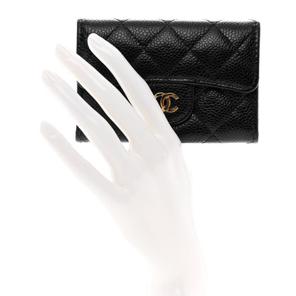 Chanel Caviar Quilted Flap Card Holder Wallet Black 2 of 9