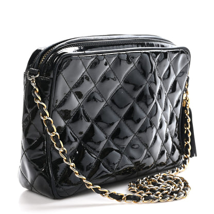 Chanel Patent Quilted Tassel Camera Case Black 3 of 11