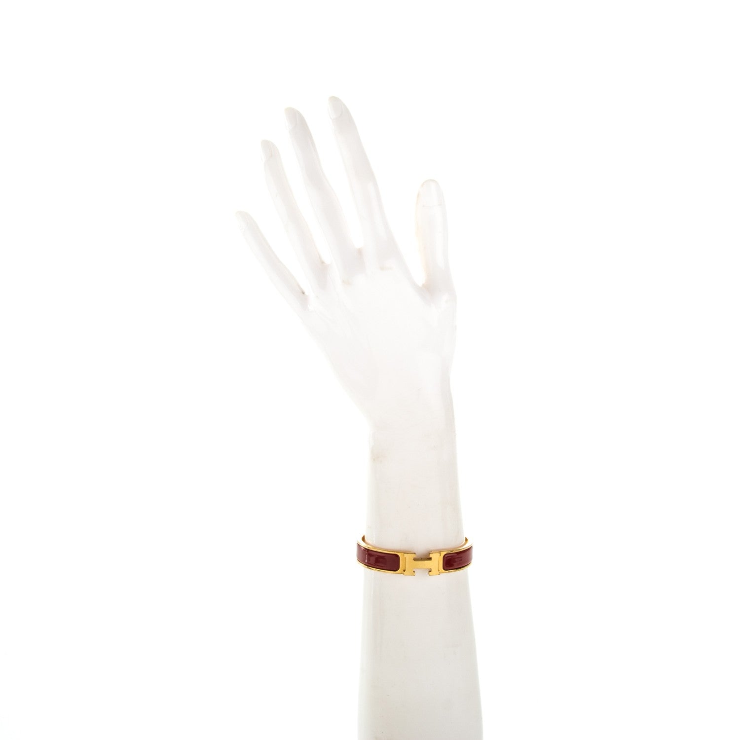 Hermes Enamel Narrow Clic Clac H Bracelet GM Rouge H 2 of 4