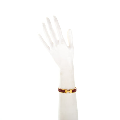 Hermes Enamel Narrow Clic Clac H Bracelet GM Rouge H 2 of 4