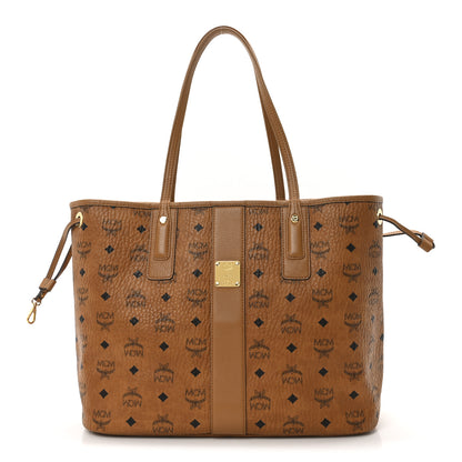 MCM Visetos Medium Liz Reversible Shopper Tote Cognac 1 of 9