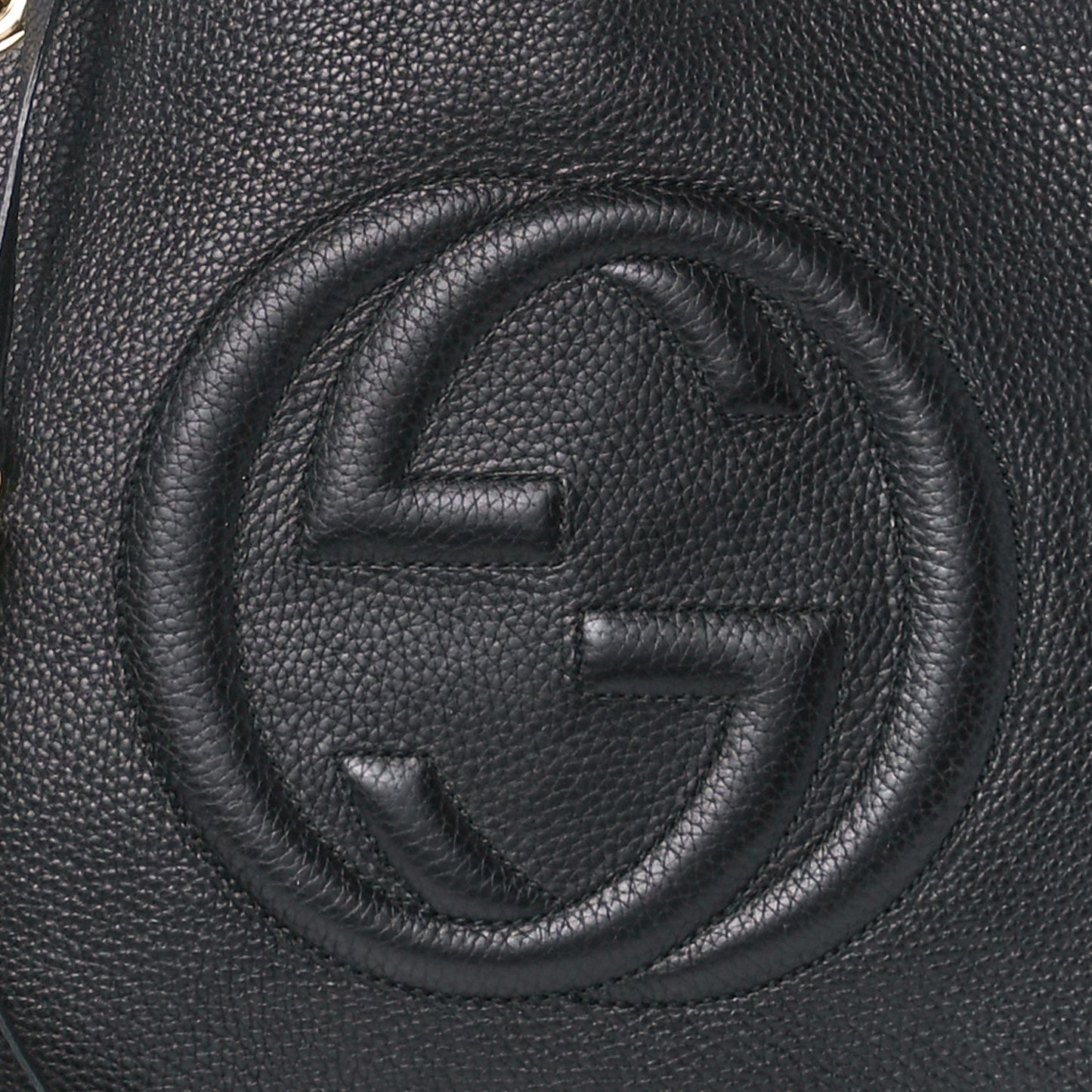 Pebbled Calfskin Medium Soho Chain Shoulder Bag Black