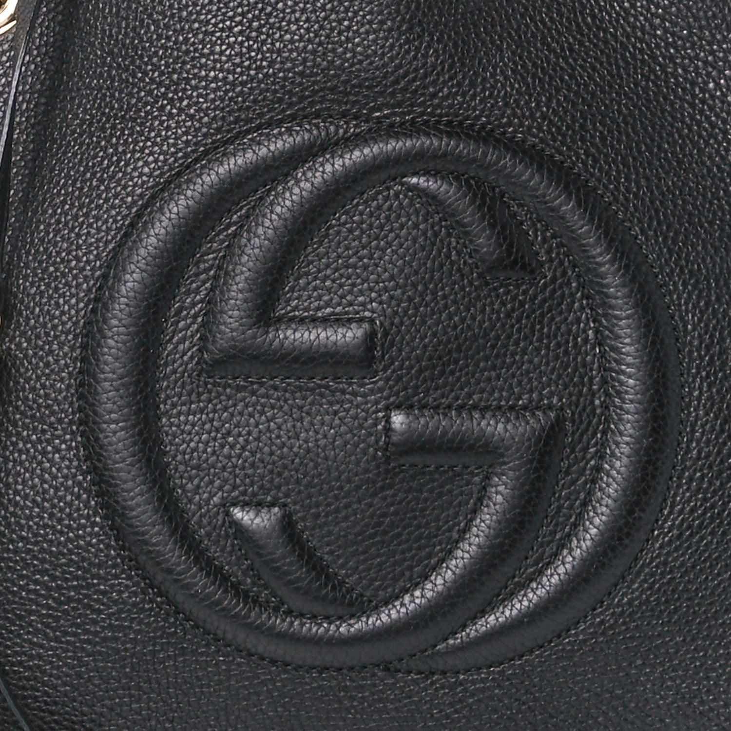 Gucci Pebbled Calfskin Medium Soho Chain Shoulder Bag Black 9 of 11