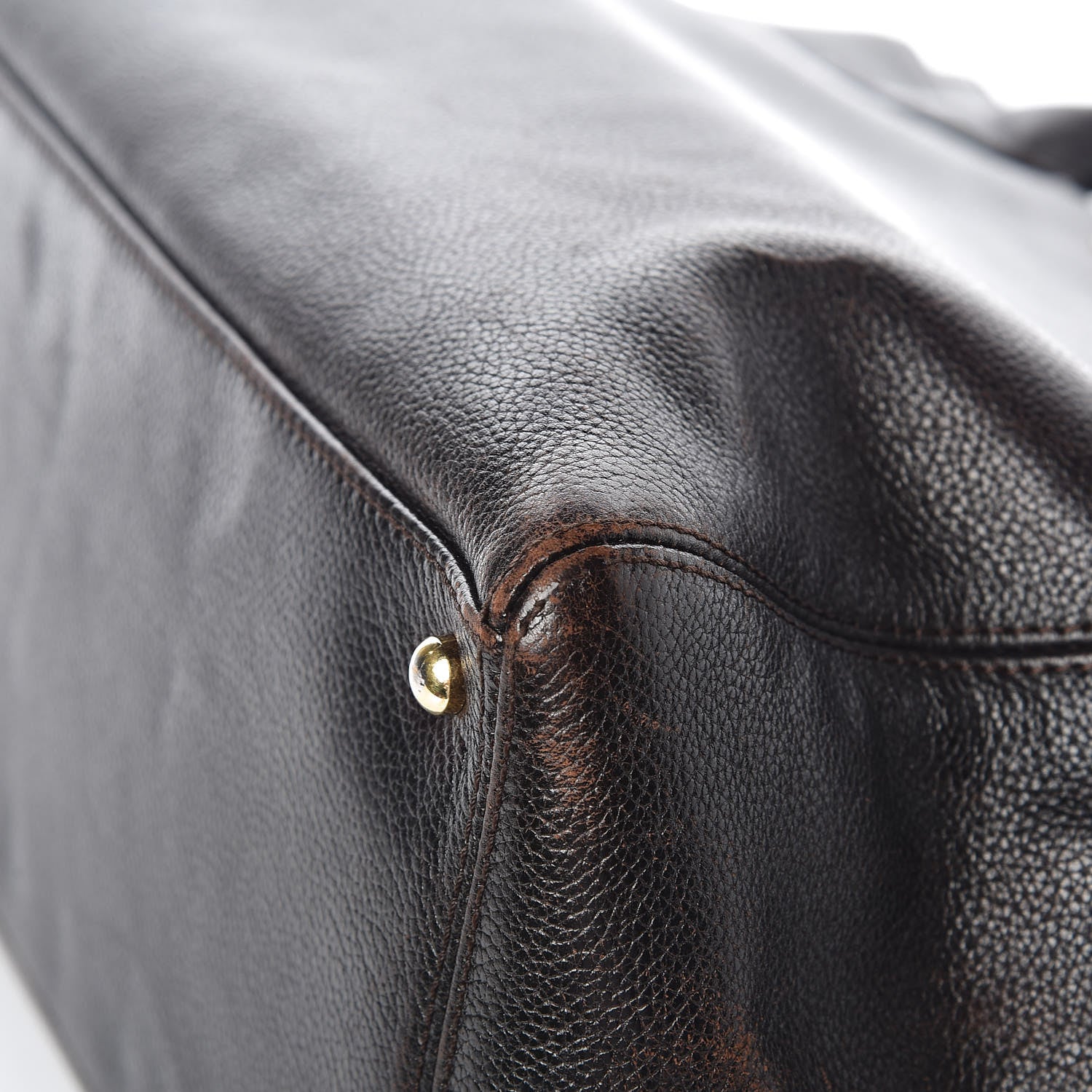Chanel Calfskin Cerf Executive Shopper Tote Dark Brown 5 of 14