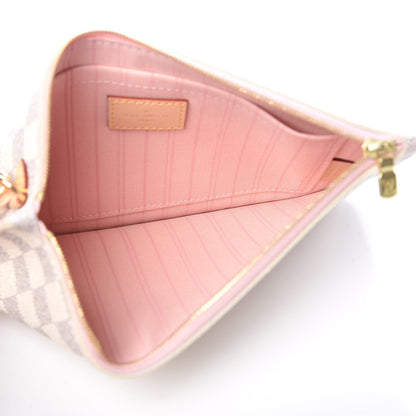 Louis Vuitton Damier Azur Neverfull MM GM Pochette Rose Ballerine 5 of 9