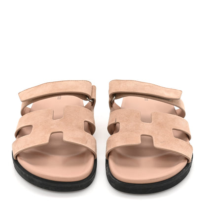 Hermes Suede Goatskin Womens Chypre Sandals 40 Rose Antique 3 of 13