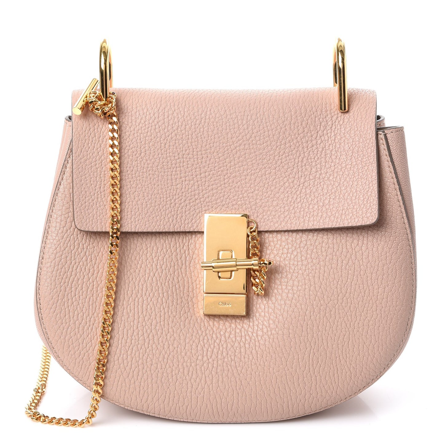 Grained Lambskin Drew Shoulder Bag Cement Pink
