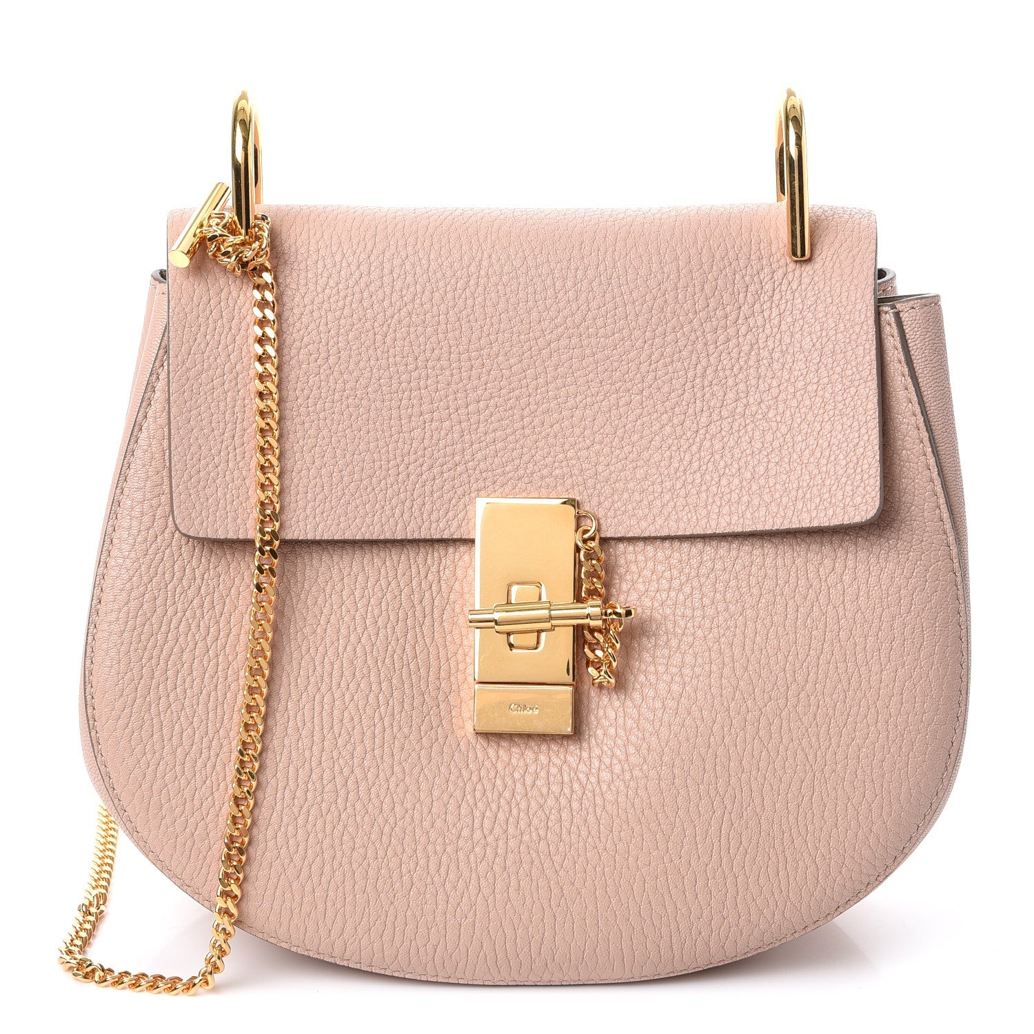 Chloe Grained Lambskin Drew Shoulder Bag Cement Pink 1 of 7