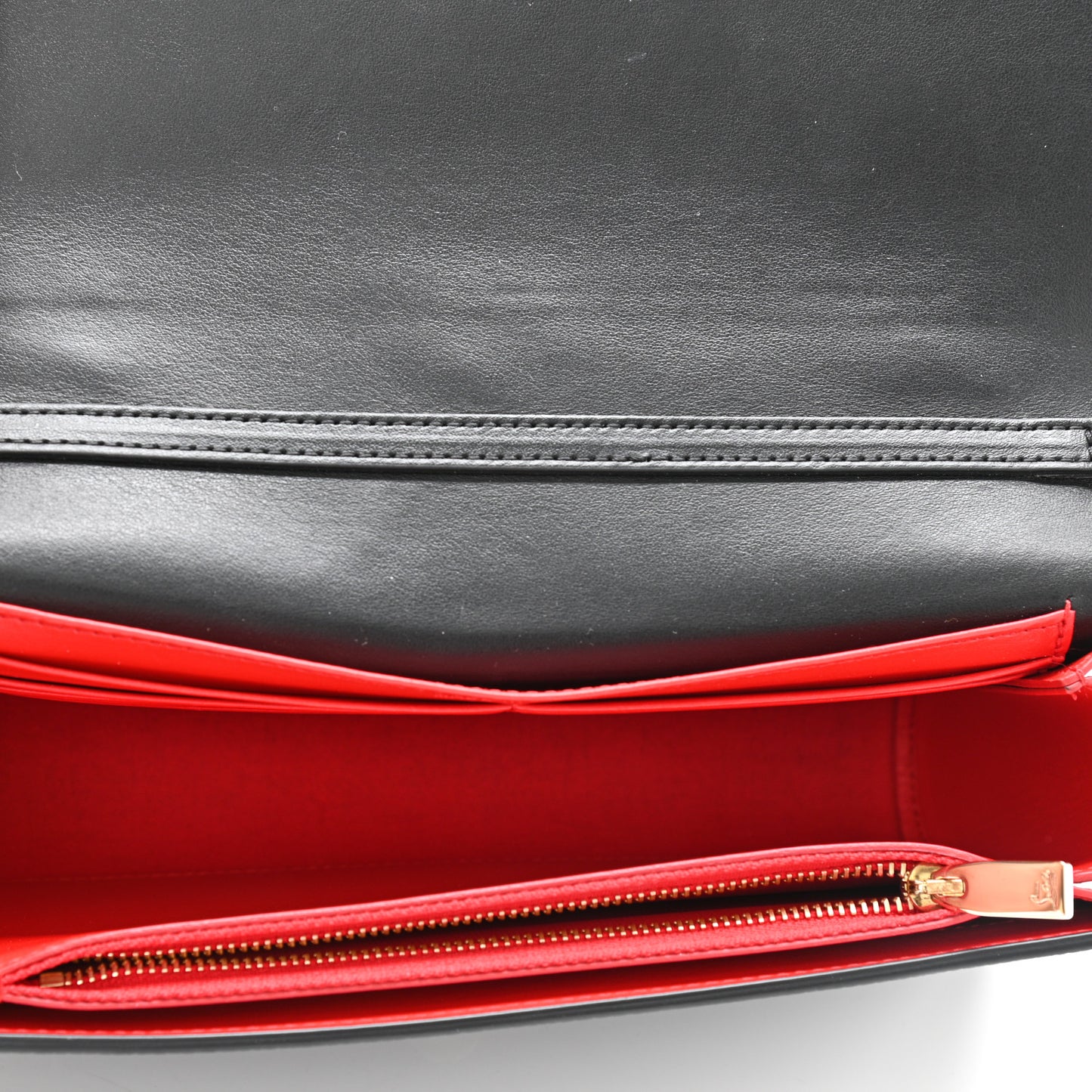 Grained Calfskin Spikes Loubinthesky Paloma Wallet On Chain Black Multimetal