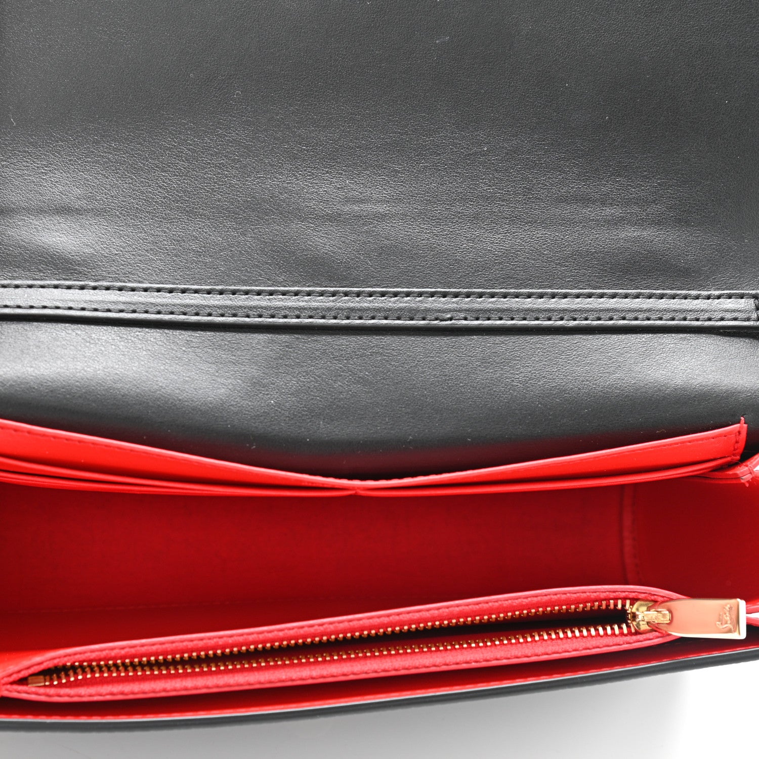 Christian Louboutin Grained Calfskin Spikes Loubinthesky Paloma Wallet On Chain Black Multimetal 7 of 19
