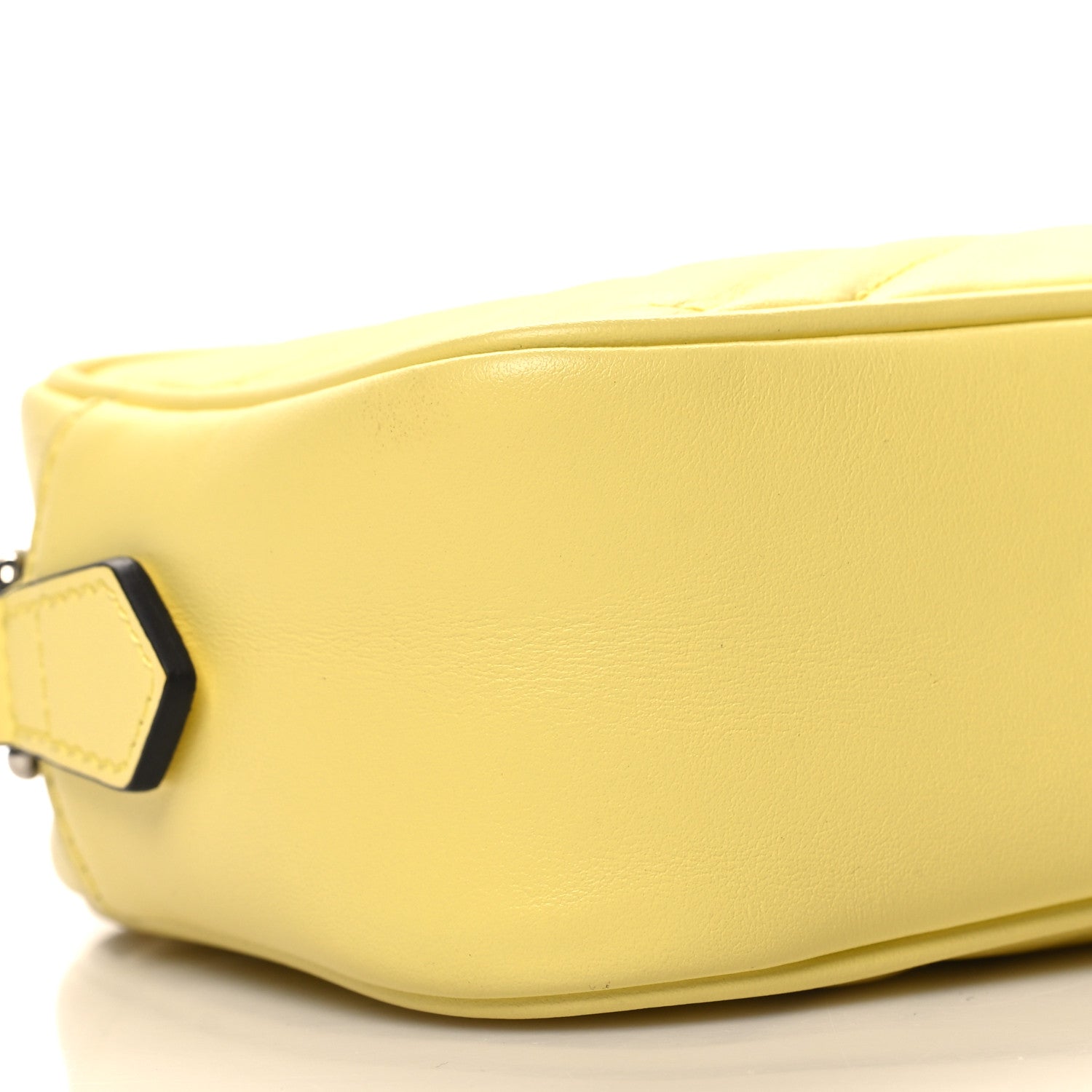 Gucci Calfskin Matelasse Mini GG Marmont Chain Shoulder Bag Banana 9 of 10