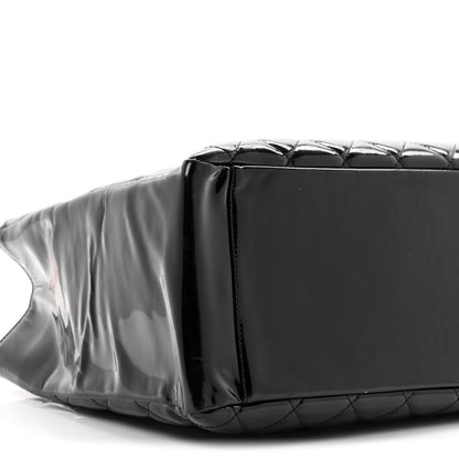 Chanel Patent Quilted Grand Shopping Tote GST Black 9 of 10