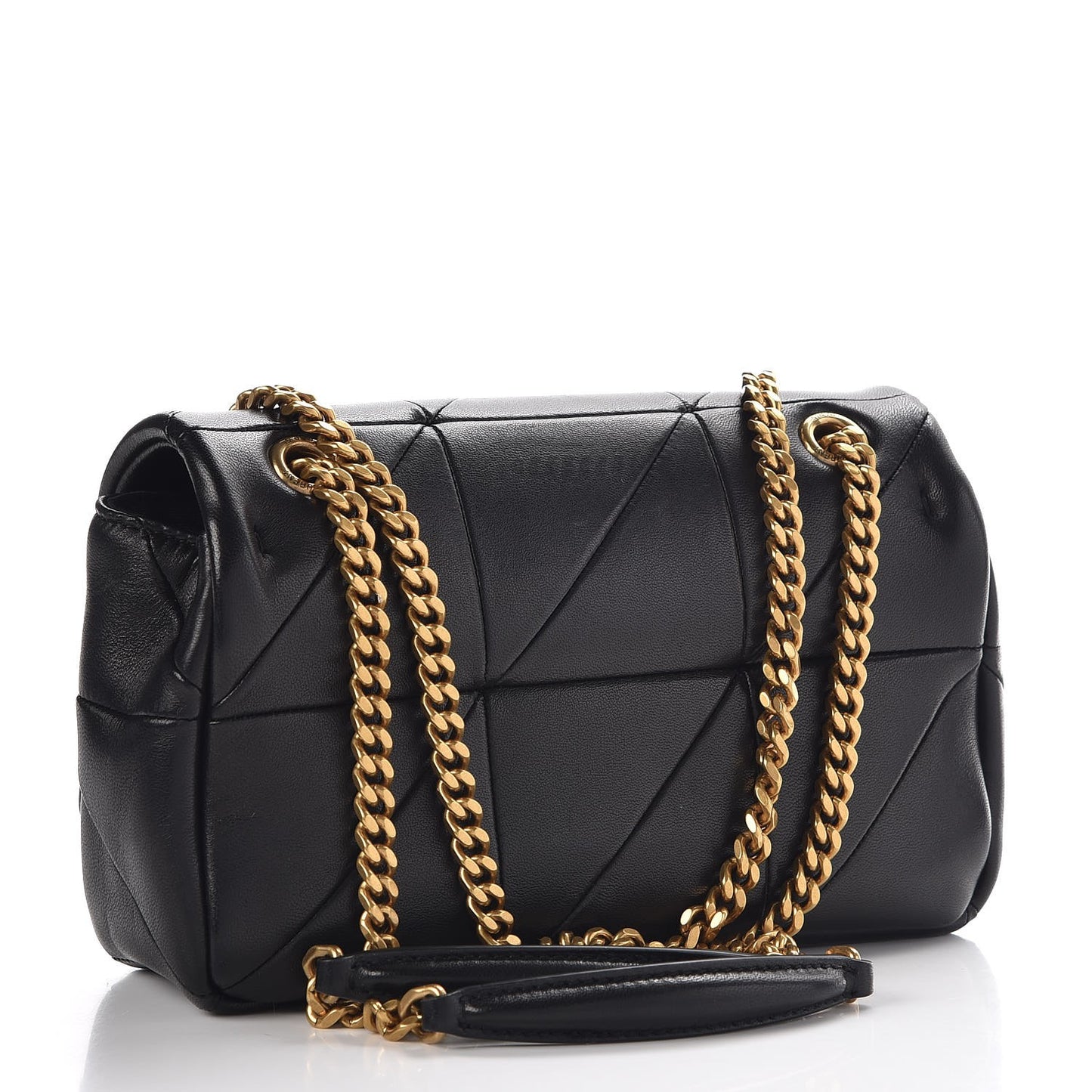 Lambskin Patchwork Monogram Small Jamie Black