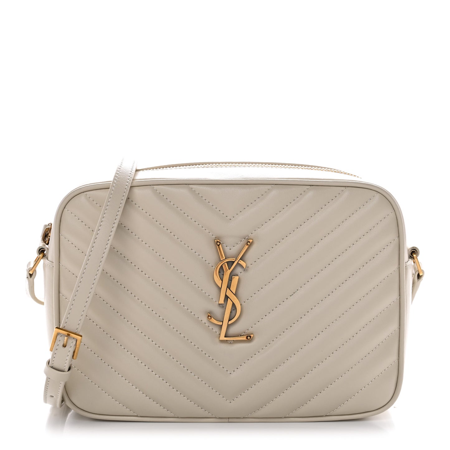 Calfskin Matelasse Monogram Lou Camera Bag Crema Soft