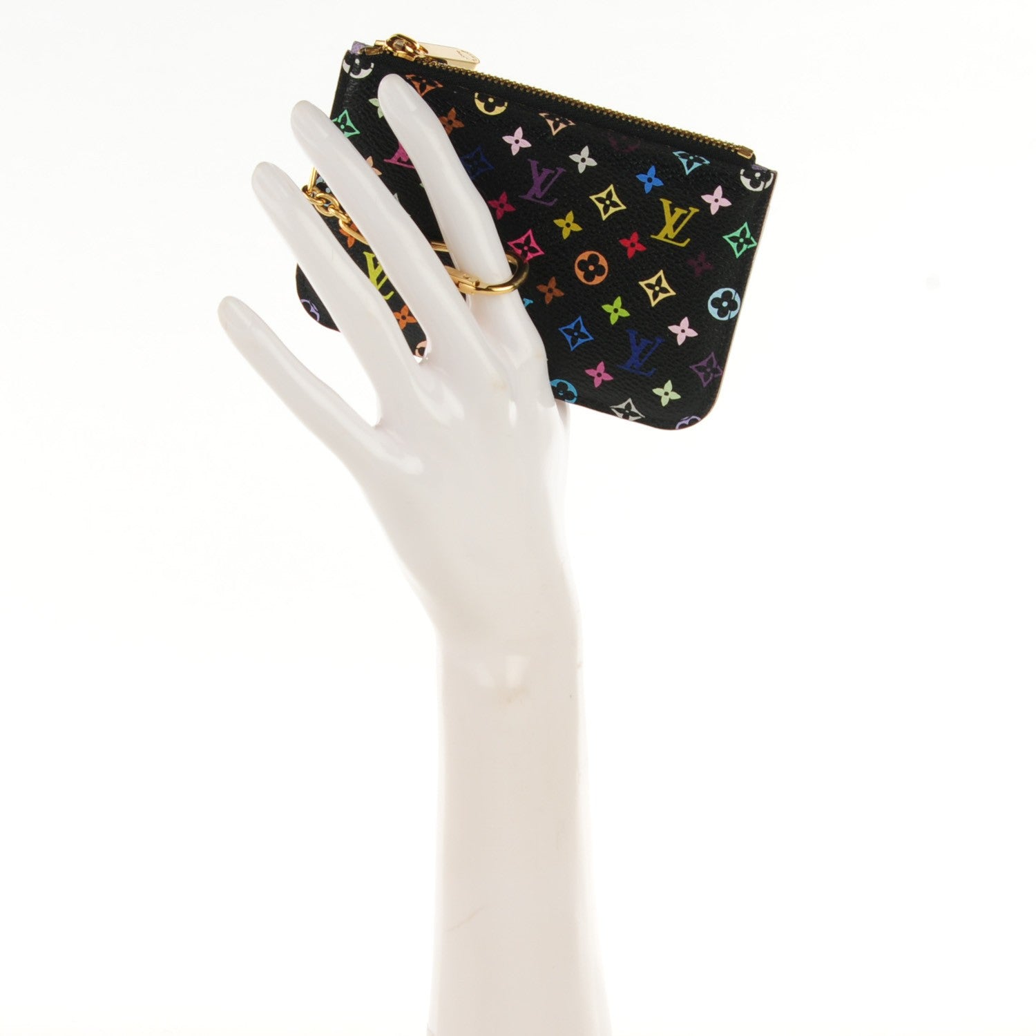 Louis Vuitton Monogram Multicolor Key Pouch Black Violet 2 of 7